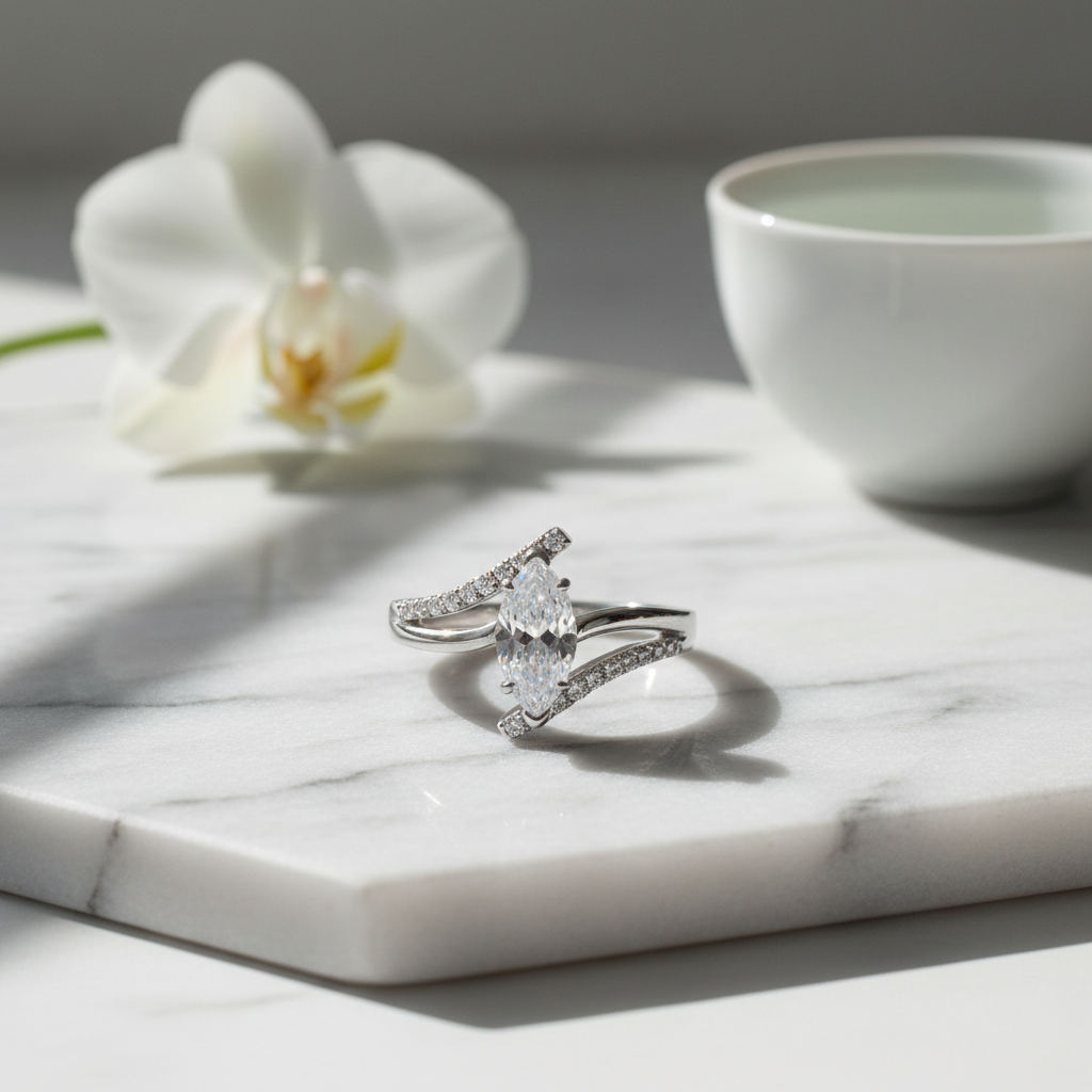 Marquise Bypass Ring